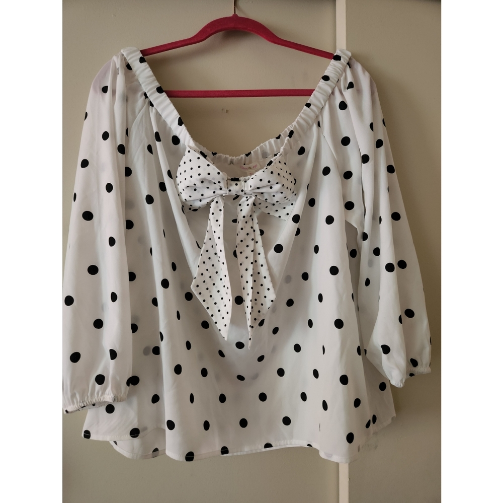 NWT Riley Rea polka dot blouse XL